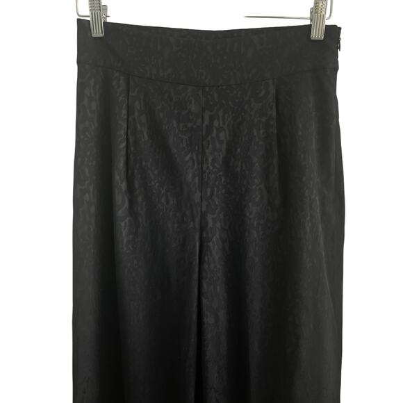 Free People Satin Leopard Brocade Print High Waisted Trousers Sz 6 - Picture 2 of 7